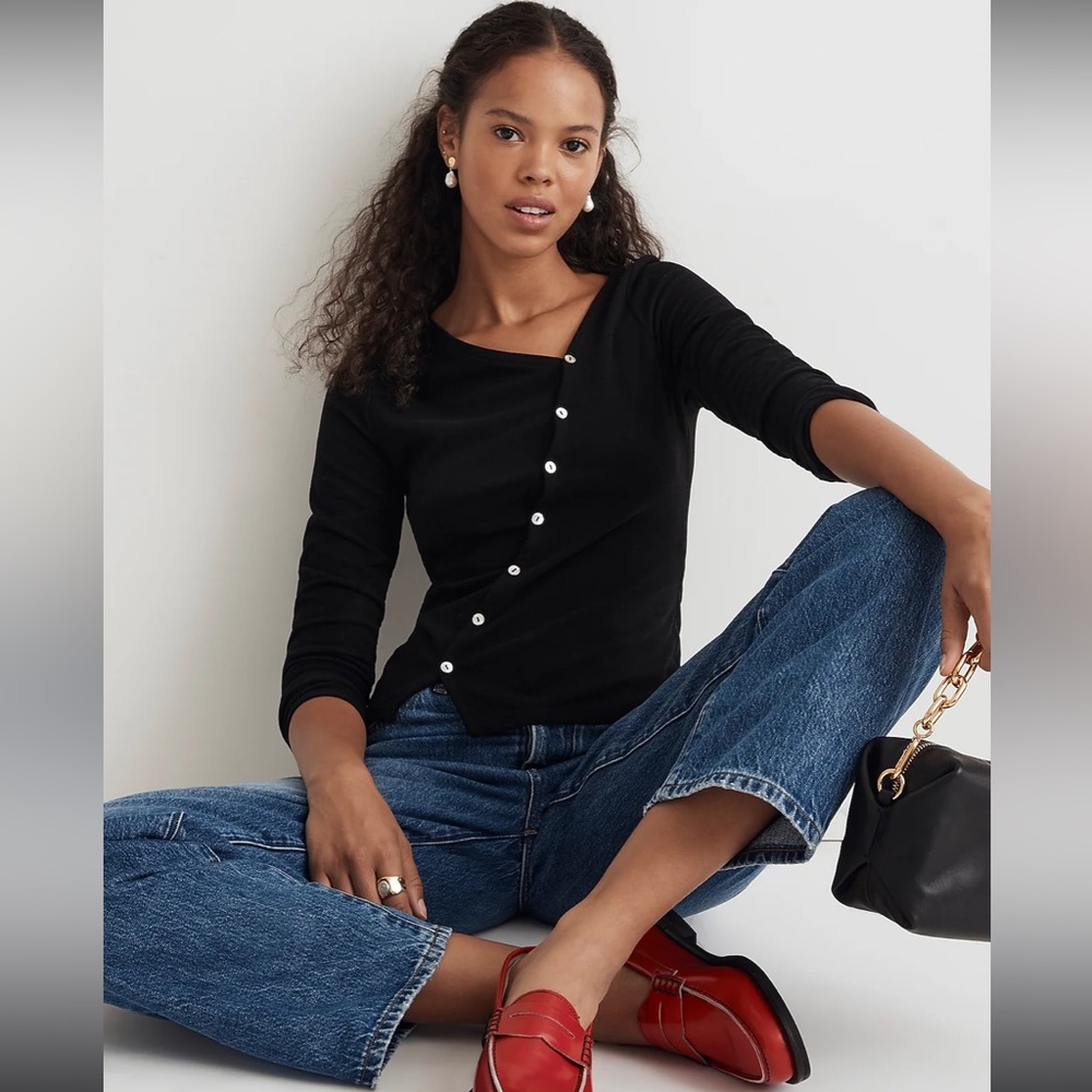 Madewell Black Button-Up Cardigan